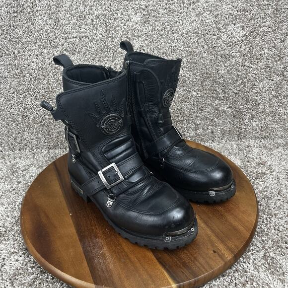 Milwaukee Leather Men’s Size 8.5 Classic Black Motorcycle Riding Boots MBM9076 - Picture 1 of 11